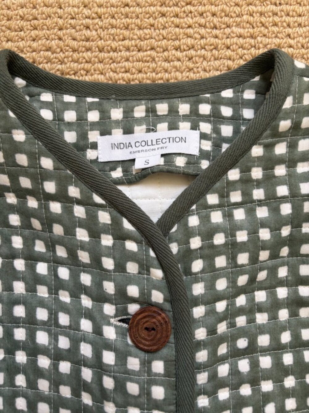 Emerson Fry India Collection Quilted Gingham Jacket (S) - Picture 7 of 10